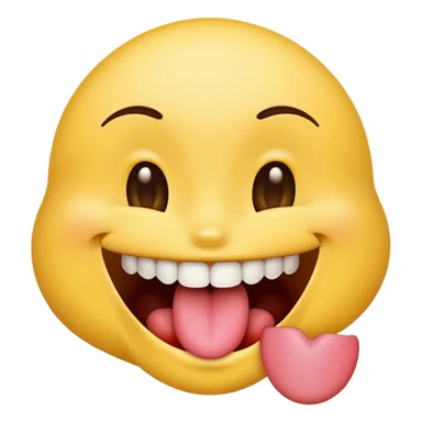flirty emoji with tounge touching top teeth sticker