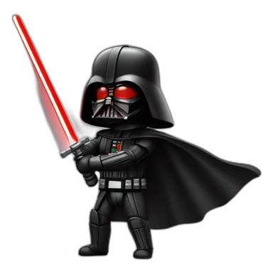 dark vador qui tien un sabre laser rouge sticker