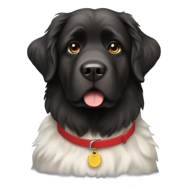 Newfoundland dog with a red collar  sticker