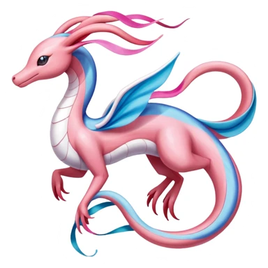 Milotic-Sylveon-Dragonair-Fakémon-hybrid-creature (full body)  sticker