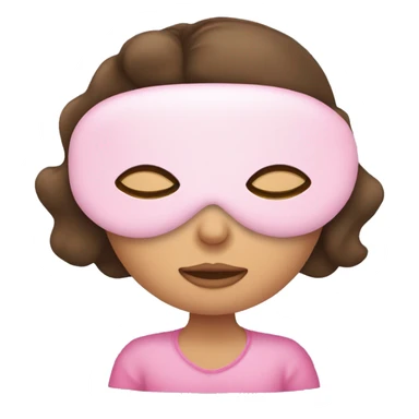 A brunette girl sleeping and wearing a pink sleep mask  sticker