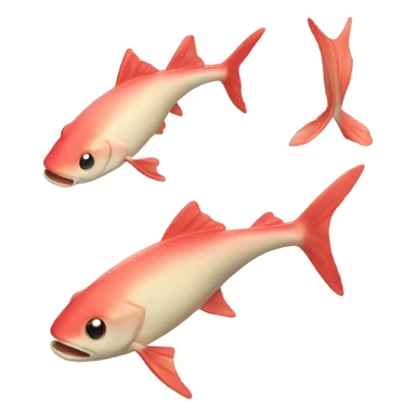 Short fins please!!!! fish female with short red fins and a light beige body  sticker