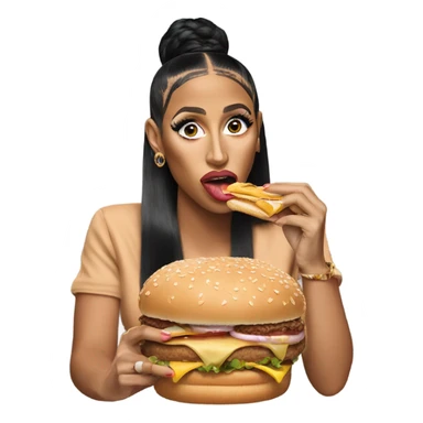 Cardi b eating a Big Mac sticker