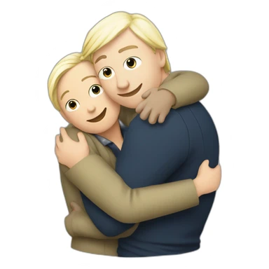 lepen giving a hug to zemour sticker