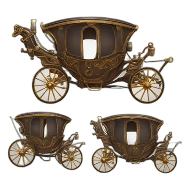 carriage electric steampunk without horse simple cartoon clear background sticker