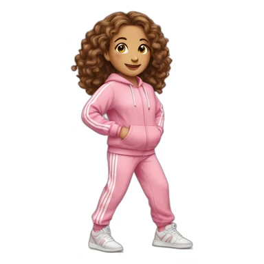 dancing-brown-haired-white-girl-pink-oversize-tracksuit sticker