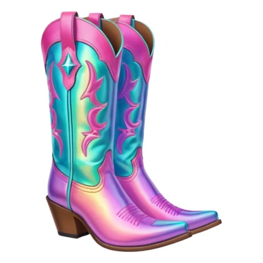 Neon cowgirl boots sticker