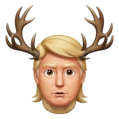 brave trump with deer antlers sticker