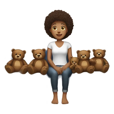 Woman sitting on a couch with bears  sticker