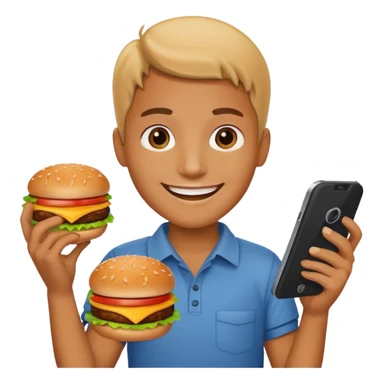 ordering a hamburguer on the phone sticker