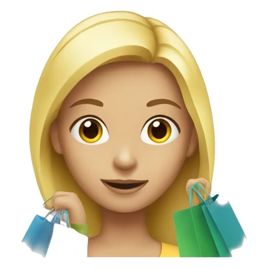blond girl with shopping bags  sticker