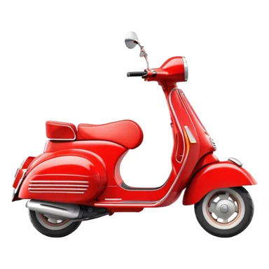 Cinematic Realistic Vespa Pop Culture Emoji, depicted as a sleek vintage scooter symbolizing Italian style rendered with dynamic detail and retro lighting. sticker