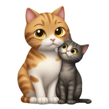 cat kisses cat sticker