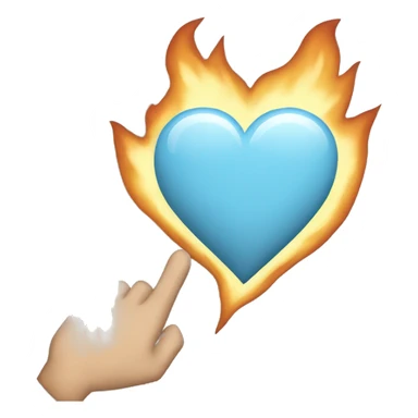 a light blue hart with gray fire around that sticker