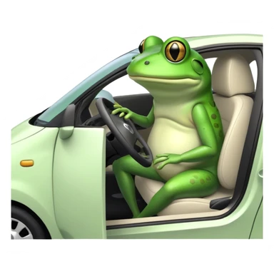 Frog in a 2024 white Prius  sticker