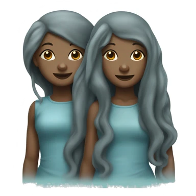 two brown skinned girls with long hair dressed up as manatees for halloween sticker