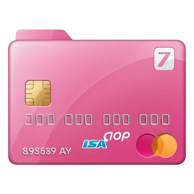 pink big afterpay word on a credit card sticker