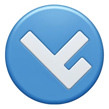 blue circle in the middle and a white check mark sticker