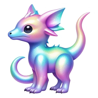 Pastel Randomly-colored sparkly exotic Fakémon-creature sticker