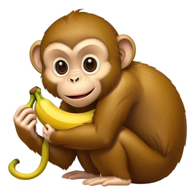 monkey eating a banana sticker