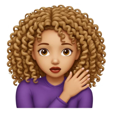 lightskin curly hair girl strangling herself  sticker