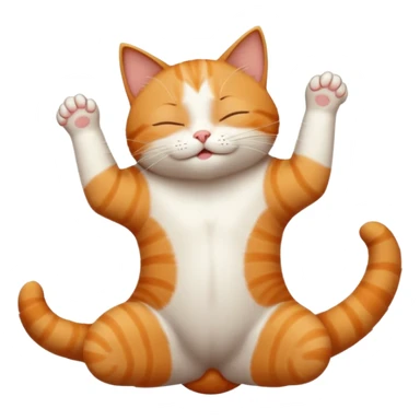 ginger and white small cat in funny positions upside down with eyes closed sticker