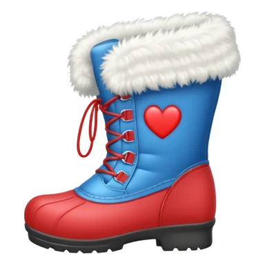 heart with winter snow boots sticker