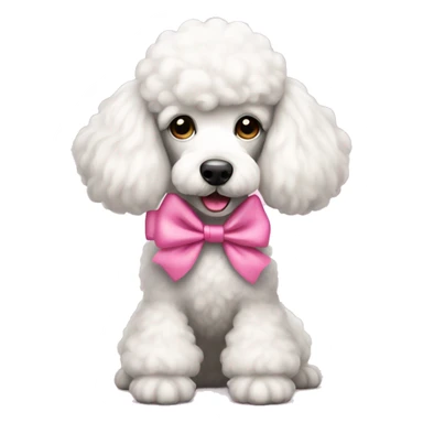 White poodle with a pink bow sticker