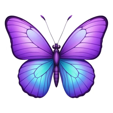 Purple butterfly with sharp ends on their wings sticker