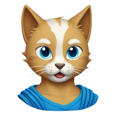 Cat using super saiyan blue sticker