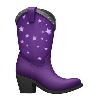Western purple boots with stars  sticker