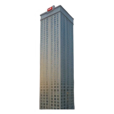 skyscraper with a "for sale" sign sticker