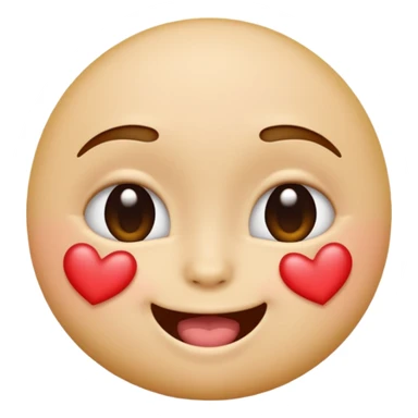 A single emoji that's feeling extreme happiness. Blushing and feeling in love. Grinning and smiling and making a kissy face. Something sweet and perfect to send to someone you love. Not a familiar love something deep and profound. Something unique. sticker