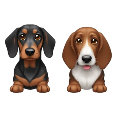 Wirehaired Dachshund and Basset Hound sticker