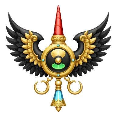 holy emblem with black wings with horn sticker
