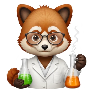 red panda  scientist sticker