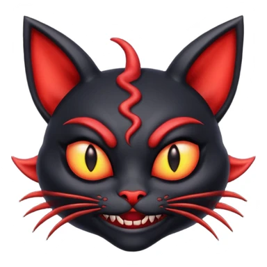 Black devil alien with cat ears smirking sticker