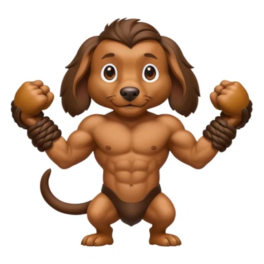 Brown long haired weiner dog with monkey fist weapons sticker