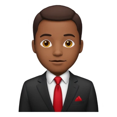 African American man in a suit and red tie, posing like a politician, emoji style sticker