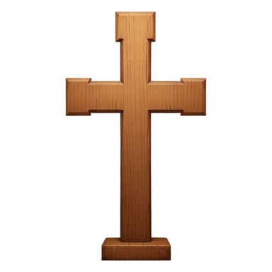 wooden christian cross sticker