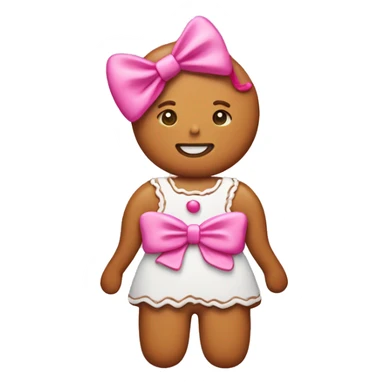 gingerbread girl with pink bow  sticker