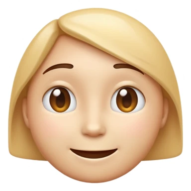 simple and cute. Expressing human interaction, empathy, and warm emotion. Soft gradients, round shapes, friendly face, clear expression. Minimal design, glossy 3D emoji look. sticker