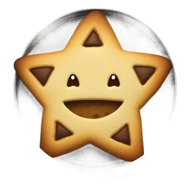 Dalgona cookie in metal tin with star shaped cutout in the middle sticker