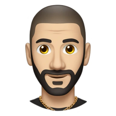 Karim Benzema mafia thug wearing gold chain and black shirt sticker