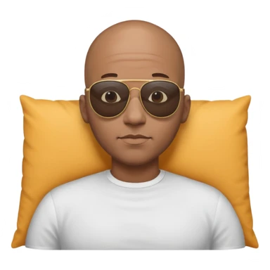 Bald black man with shades on laying down sticker
