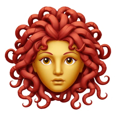 statue head medusa red hair sticker