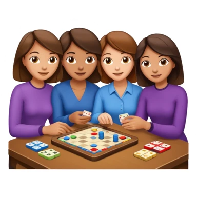 3 male and female brunette friends playing board game sticker