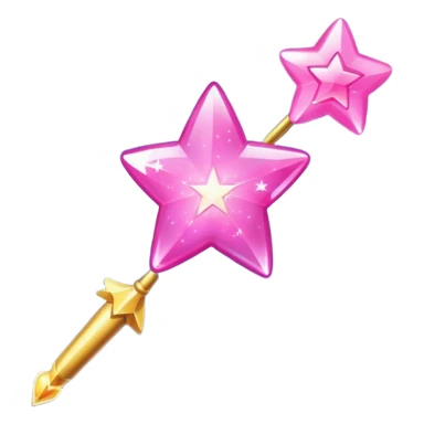 shooting star with a pink heart instead of a star at the end of a wand emoji sticker