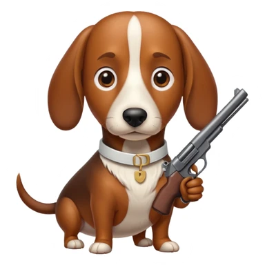 Wiener dog with gun sticker