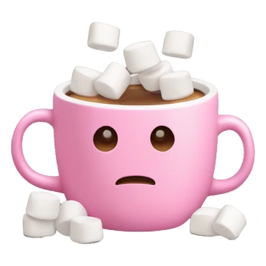 pink mug with coffee and marshmallows inside sticker